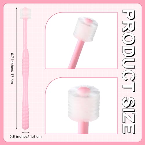 360-Degree Spherical Toothbrush for Sensitive Teeth - 2 Pack Pink
