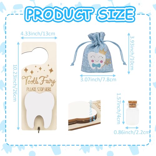 Tooth Fairy Holder Set with Door Hanger, Keepsake Bottle & Pouch