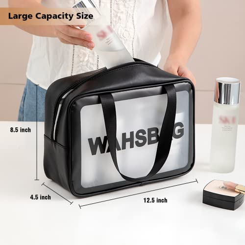 DAPOWER Black Travel Toiletry Bag - Large Capacity Makeup Organizer