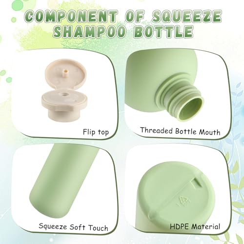 8.8 oz Refillable Travel Shampoo Bottles - 9 Pack with Flip Cap