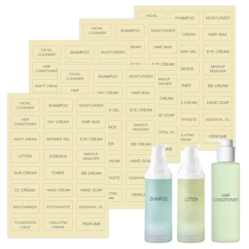 120 PCS Waterproof Toiletry Labels for Travel Bottles