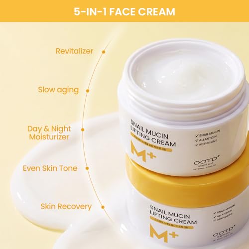 #OOTD Snail Mucin Face Moisturizer Cream - Fragrance-Free Anti-Aging Hydrating Skin Care