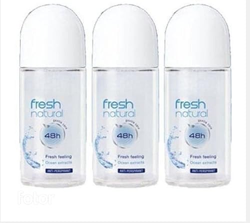 NIVEA Fresh Natural 48-Hour Deodorant Roll-On - 3 Pack, 50ml