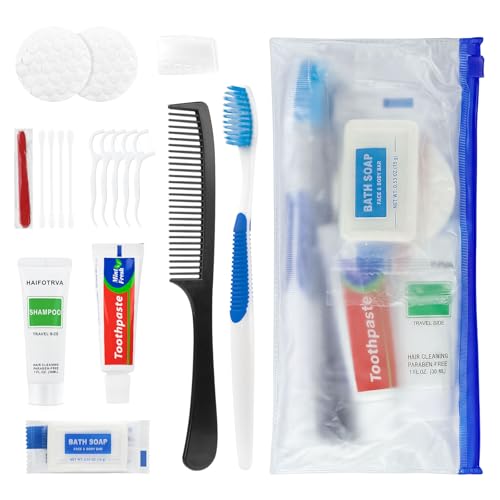 HAIFOTRVA 5-Pack Travel Toiletries Kit 7-in-1 Personal Hygiene Set for Men & Women