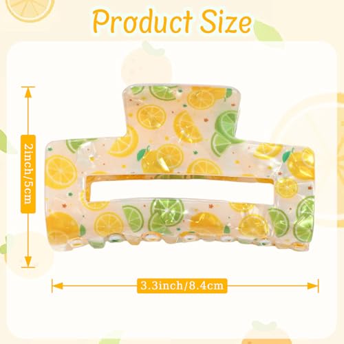 Lemon Hair Claw Clip for Women - Summer Fruit Hair Accessory