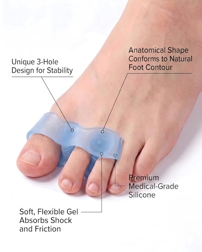 Silicone Toe Separators for Bunion Relief - 3-Pair Value Pack