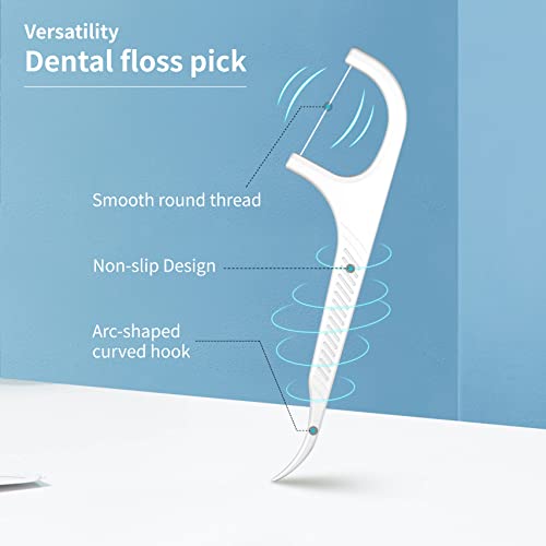 LIAMOSS 308 Count Dental Floss Picks Dispenser - Automatic Pop Up Organizer Case for Adults