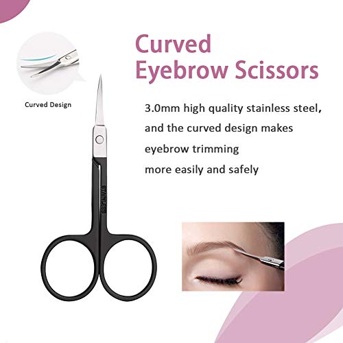 6-in-1 Eyebrow Grooming Kit with Tweezer, Razor, Brush, Scissors & Pouch