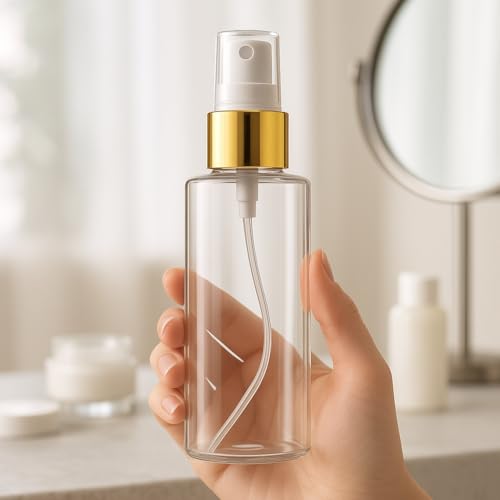 Bar5F Fine Mist Spray Bottles – 4 oz Gold Trim, 6-Pack