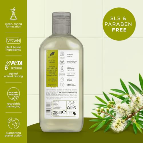 Organic Tea Tree Shampoo with Aloe Vera & Peppermint - 9 oz