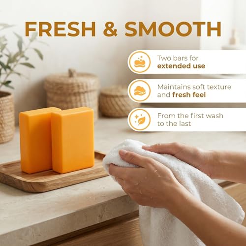 Turmeric Glow Soap – Natural Handmade Face & Body Bar, 2pcs