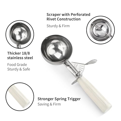 Stainless Steel Cookie Scoop with Purple Handle - 1oz Portion Control