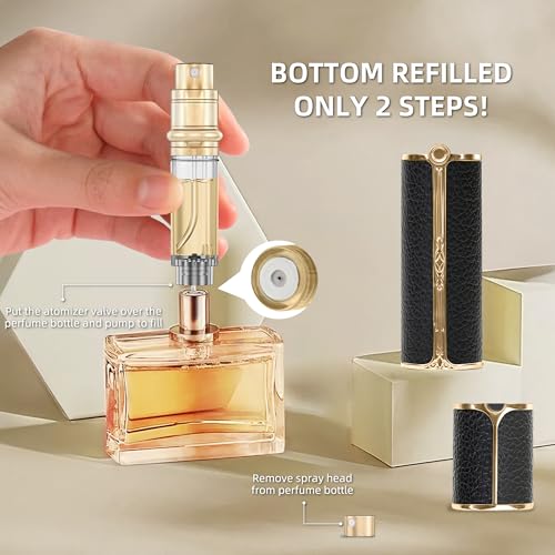 muilsae Leather Refillable Perfume Atomizer 5ml - BKS Compact Travel Bottle