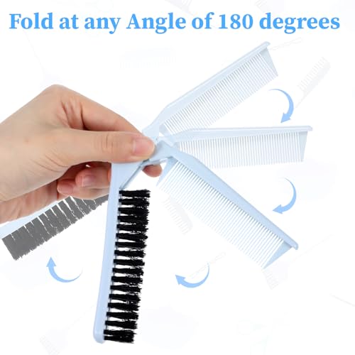 2-Pack Double Tooth Folding Combs for All Hair Types - Portable & Travel-Friendly