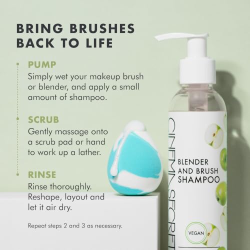 Cinema Secrets Vegan Makeup Brush Cleaner 6 oz – Brush & Sponge Shampoo, Cruelty-Free