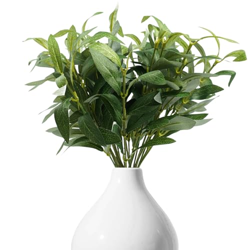 20 Pcs Faux Olive Tree Branches - 10" Tall Artificial Leaves for Home Decor & DIY