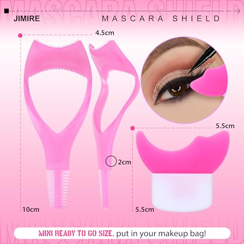 JIMIRE 3-in-1 Mascara Shield & Eyeliner Aid Set for Beginners