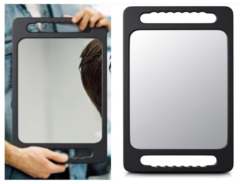 Large Rectangular Handheld Mirror with Double Handles - Professional Salon