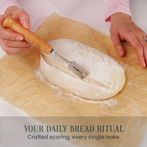 Bread Lame Sourdough Scoring Tool Set with Beech Wood Handle