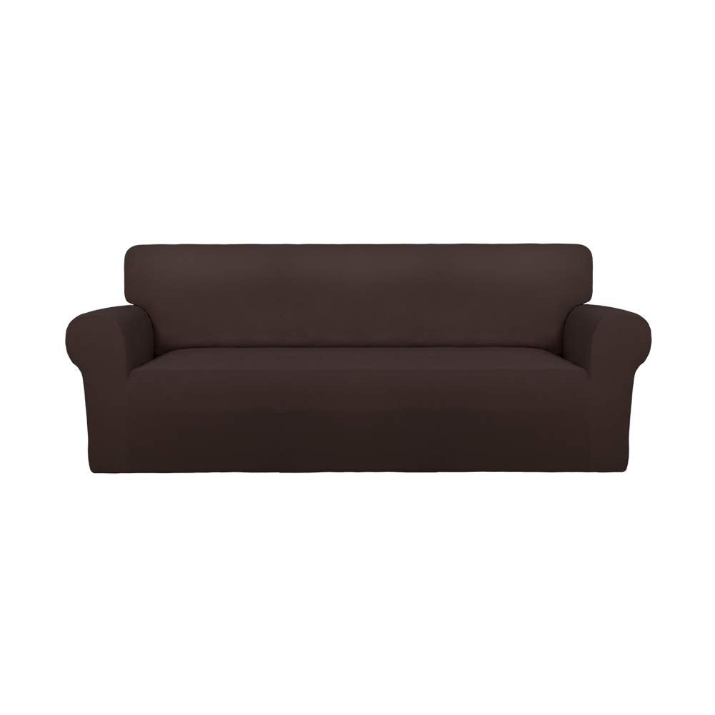 PureFit Stretch Couch Covers for Sofa Large Sofa Slipcovers Chocolate