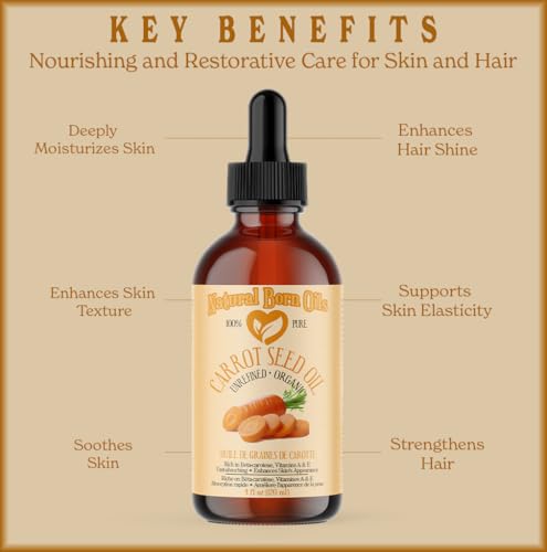 Organic Carrot Seed Oil - 4oz Cold-Pressed Skin & Hair Nourishing Oil