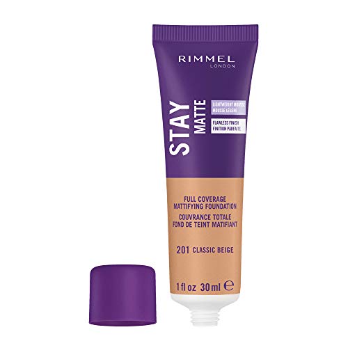 Rimmel Stay Matte Liquid Mousse Foundation - 201 Classic Beige, Oil-Free