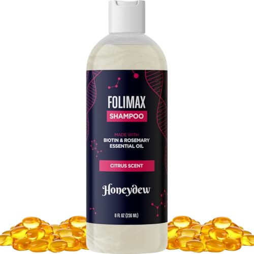 HONEYDEW Folimax Biotin Shampoo for Thinning Hair - Citrus 8 Fl Oz - Vegan, Sulfate & Paraben Free