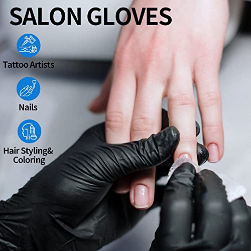 Black Nitrile Exam Gloves - Latex-Free & Powder-Free, 100 Pack, X-Large