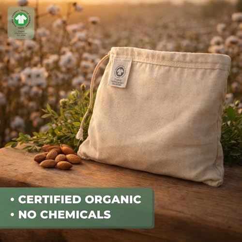 Nut Milk Bags - 2 Pack Organic Cotton Almond Milk Filter 12"x12"