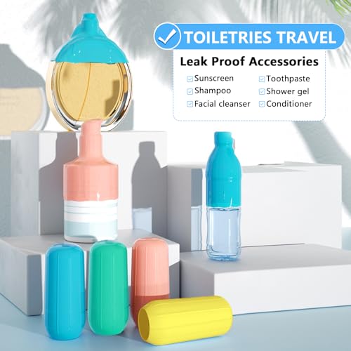 Skyconser 16-Pack Colorful Silicone Travel Bottle Covers - Leakproof & Reusable, E-Colorful2-16