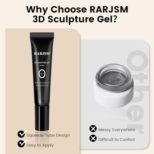 RARJSM 3D Sculpting Gel for Nail Art - Clear UV/LED Curing