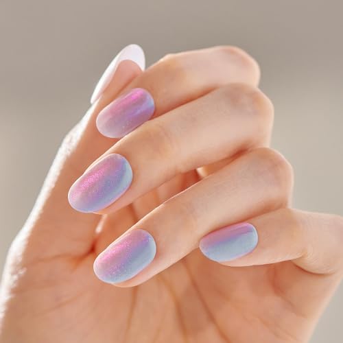 Impress ColorFX No Glue Press On Nails - Metallic Silver & Blue