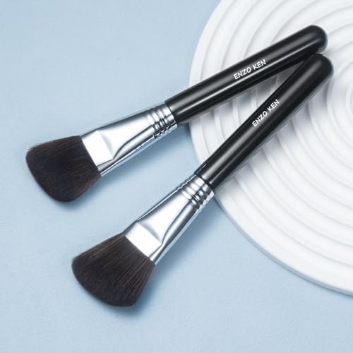 ENZO KEN Angled Contour Brush - Soft Fluffy Blush & Sculpting Makeup Brush