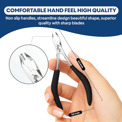Black Professional Cuticle Trimmer with Travel Case - Stainless Steel