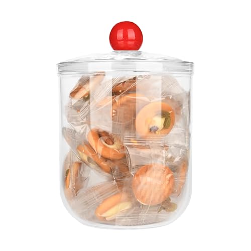 47oz Clear Plastic Candy Jar with Lid - Airtight Storage for Cookies & Coffee
