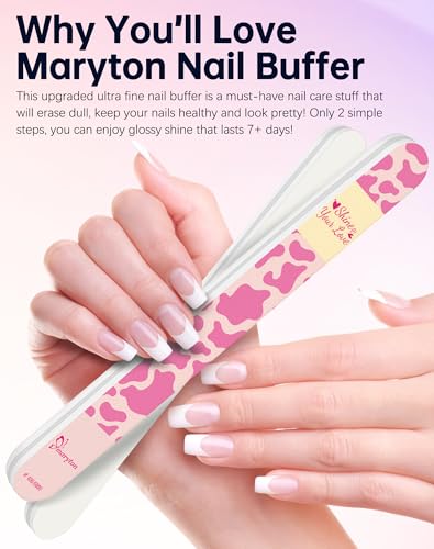 Maryton Nail Buffer 3-Piece Set for Natural Nails, High-Gloss Shine, Salon-Quality