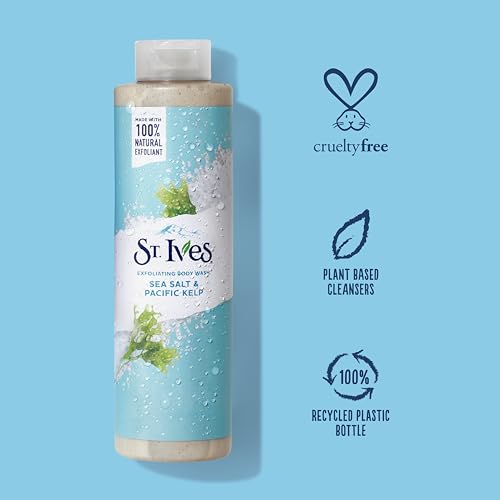 St. Ives Exfoliating Body Wash with Sea Salt & Pacific Kelp - 22 Fl Oz (Pack of 2)