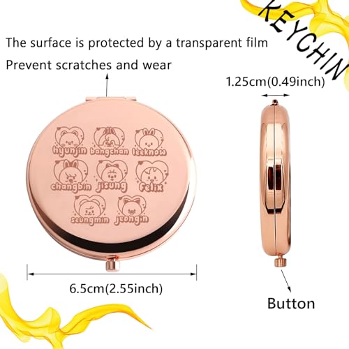 K-Pop Hyunjin Compact Pocket Mirror | KEYCHIN Stainless Steel Makeup Mirror
