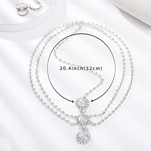 Silver Rhinestone Indian Head Chain for Women Bridal Forehead Jewelry Wedding Accessory