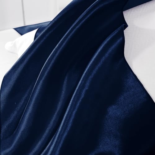 Navy Blue Satin Table Runner 12" x 108" - 6 Pack for Weddings & Parties