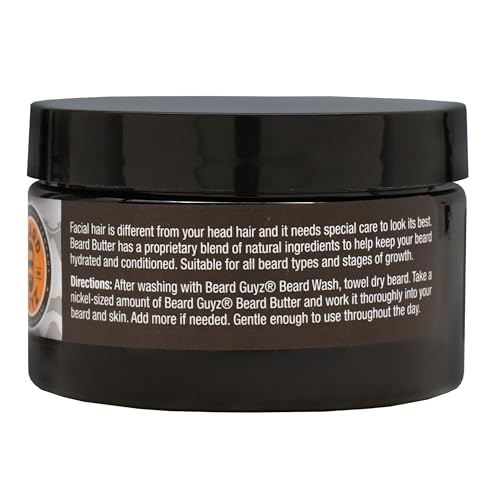 Beard Guyz Beard Butter ? Moisturizing Beard Leave-In Conditioner and Softener for Men, Tames Frizz, Softens and Hydrates Facial Hair ? 4 oz
