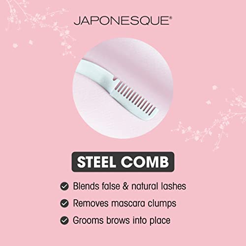 JAPONESQUE False Eyelash Applicator Tweezers with Built-in Comb - Safe, Reusable Lash Tool