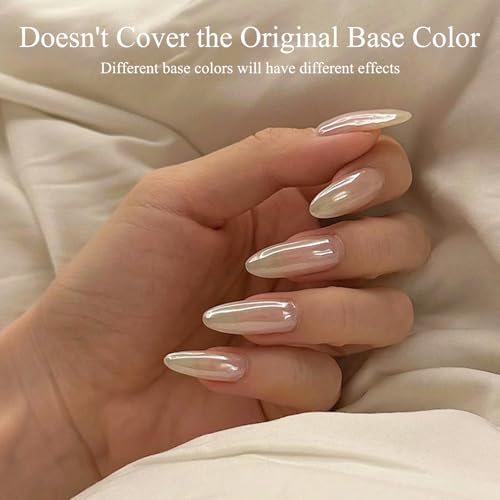Fokostar White Chrome Nail Powder Set - 2 Jars 1g with Applicators