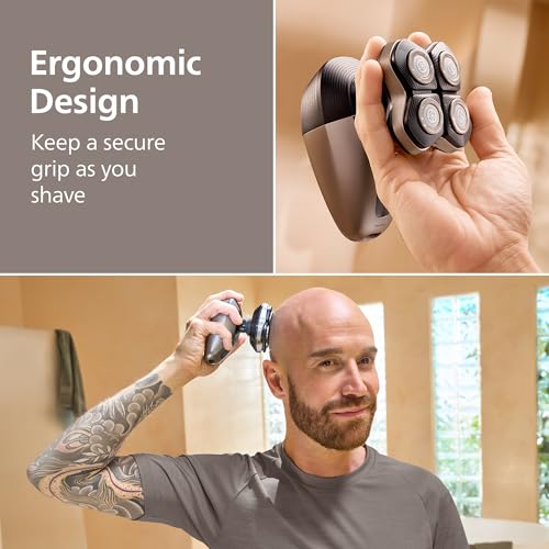 Philips Norelco Head Shaver Pro 9000 Series - Electric Shaver for Men and Women, 360¡Æ Flexing Head & ComfortCut Blades for Clean Shave, Gentle on Skin, Model HS9980/40