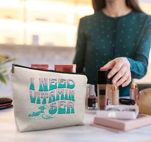 uinwk Beach Cosmetic Bag-1 Funny Summer Beach Gifts for Women, 7.5 x 10 Inch Tote