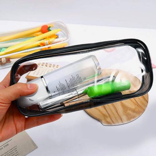 GAQWOK 2Pcs Clear Travel Toiletry Bags Set - Black & White