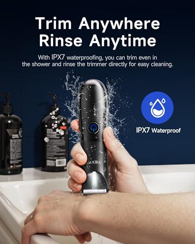 VIKICON Electric Body Trimmer for Men, Waterproof Pubic Hair Shaver