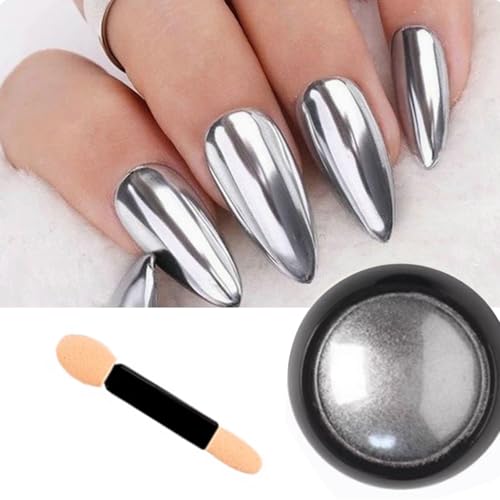 Gold & Silver Chrome Nail Powder Set - Glitter Pigment Kit