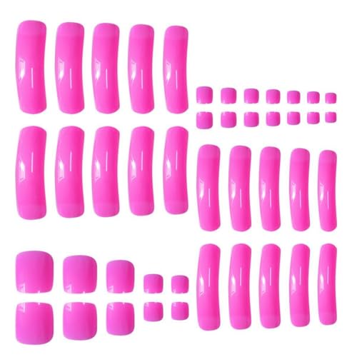 Style 11 Curved Press on Nails Kit - Extra Long Pink Full Cover Nails