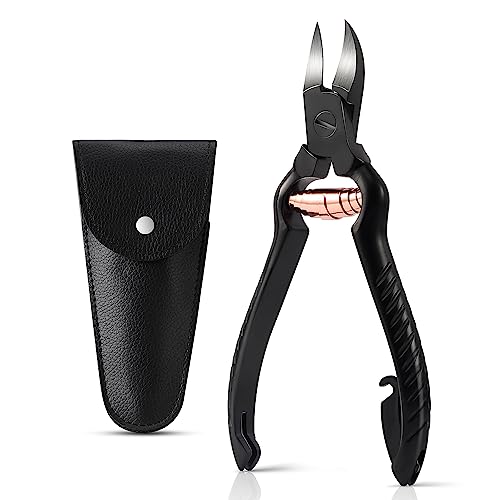 BEZOX Large Black Podiatrist Toenail Clippers for Seniors - Heavy Duty & Precise